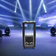 22U Black Rolling DJ Mixer Stand with Wheels for Audio Video Mounting US NEW!