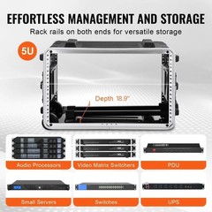6U Rack Case Server Rack Cabinet 19 in Depth with ABS Construction Handle