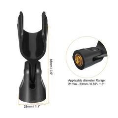 Mic Holder 2mm-33mm Plastic Interface with 3/8 Metal Adapter Black 1 Pcs