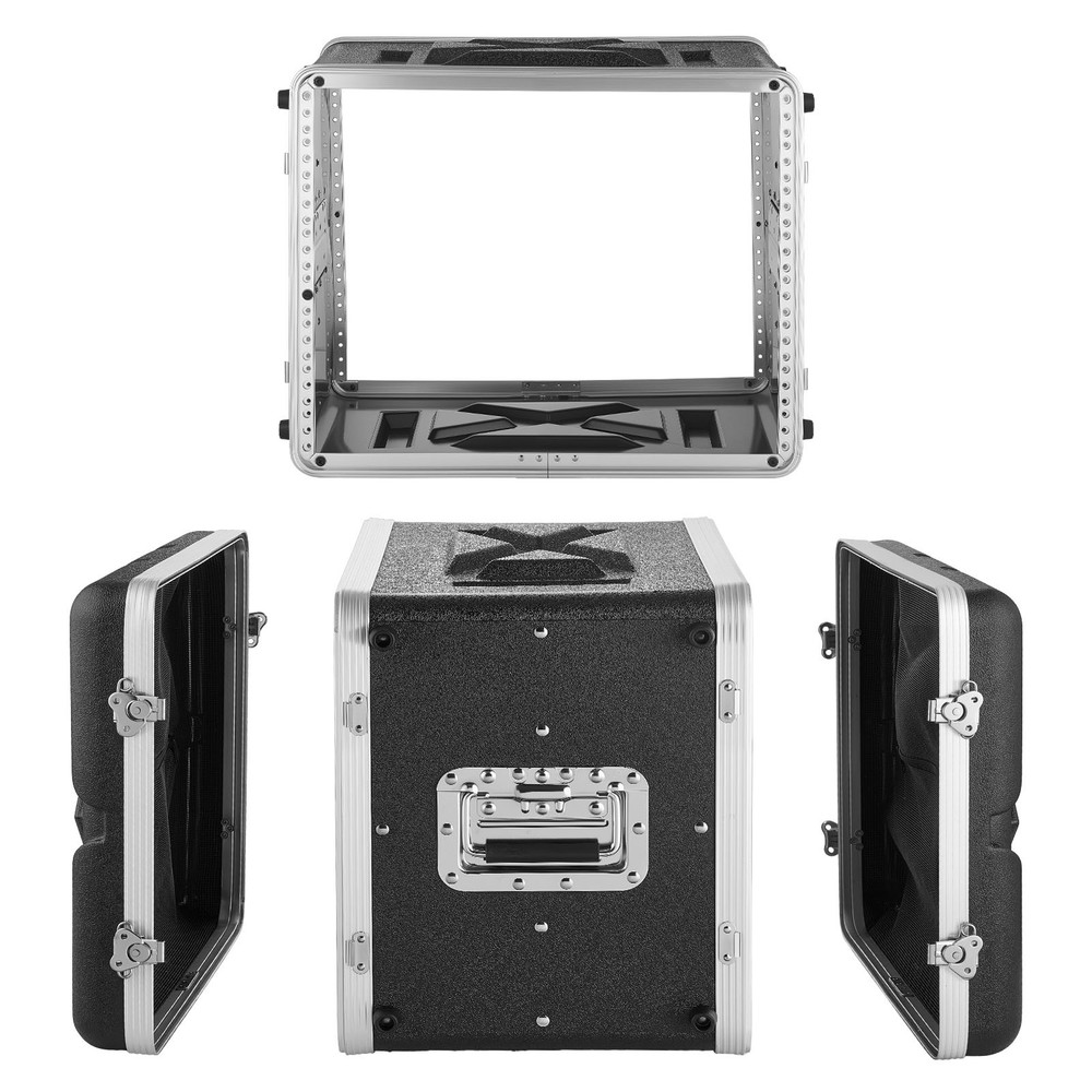 VEVOR 8U Rack Case Server Rack Cabinet 12.2 in Depth ABS Construction with Latch