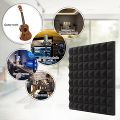 1 Ft. X 1 Ft. X 2 In. Sound Echo Absorbing Panels with Double-Side Adhesive for