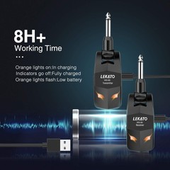 LEKATO Wireless Guitar System 2.4GHz Audio Guitar Transmitter Receiver with 4…