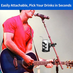 Adjustable Mic Stand Drink Holder with 360° Rotate Microphone Stand Cup Holder