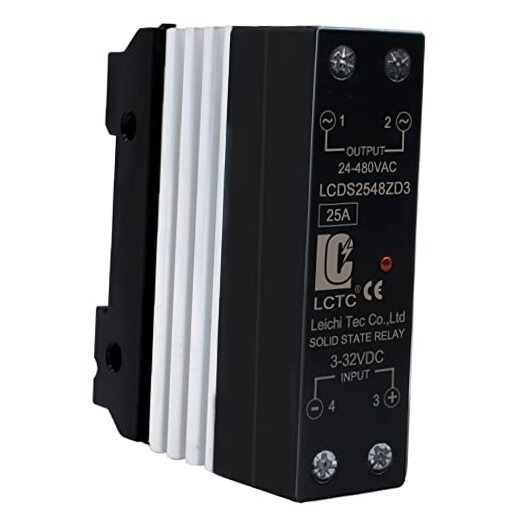 12V Dc SSR 25 DA Solid State Relay DC to AC (Input 3-32V DC Output 24-480V AC)
