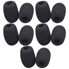 10Pcs Black Sponge Mic Windscreens Replacement Covers for Lapel Microphone Use