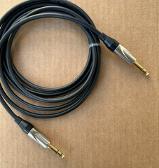 1-25’FT Mogami 2534 Amphenol Gold TRS 1/4 to 1/4 male M-M Stereo Star Quad Cable