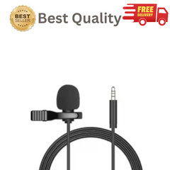 3.5mm Lavalier Microphone Clip On Condenser Mic for PC Laptop DSLR Camera
