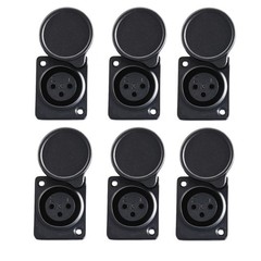 QLXHBOT XLR Female Jack Panel Mount 3-Pin for 32mm x 27mm x 31mm, Black