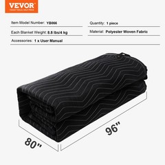 VEVOR Sound Dampening Blanket Studio Grommeted Blanket 96″ x 80″ Acoustic Black