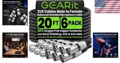 Professional Grade XLR Cables 20ft 6 Pack – Studio Quality