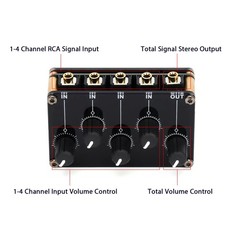 Portable Stereo Audio Mixer easily connect to CD players, musical instruments