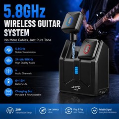 5.8Ghz Wireless Guitar Transmitter Receiver Guitar System with Charging Box f…