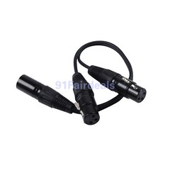 Lot 3-Pin XLR Male Plug to Dual 2 Female Jack Y Splitter Mic DJ Cable Adaptor
