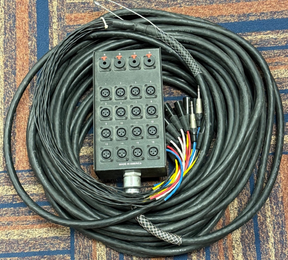 RAPCO 16×4 100′ Microphone Snake XLR with TRS Returns USED in Good Condition