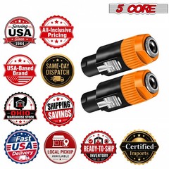 5 Core Speakon 1/4″ Female – Male Connectors Pair 4 Pole SpeakON Connector