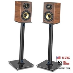 Upgraded 45° Swivel Speaker Stands Pair for Surround Sound, 28 Inch Black