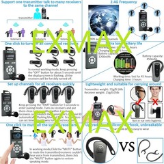 EXMAX-EX-318 Voice Wireless Tour Guide System Audio for Church,Teaching,Training