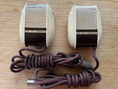 Vintage Microphone Pair: Grundig GDM 110 Dynamic Microphones w 3-Pin DIN Cords