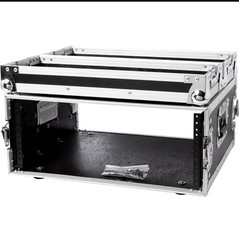 Aluminum Rack Case for Rack Gear, Black/Silver, Flight/Road-Ready Carry Handle