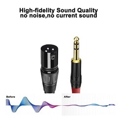 Seefeful (2PACK/2FT) XLR to 1/4 TRS Stereo Adapter,XLR Male to 1/4 Inch (6.35…