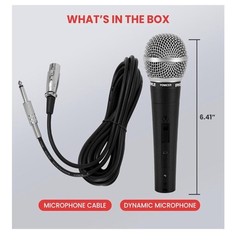 Pyle Professional Moving Coil Dynamic Handheld Microphone + 15′ Cable PDMIC58