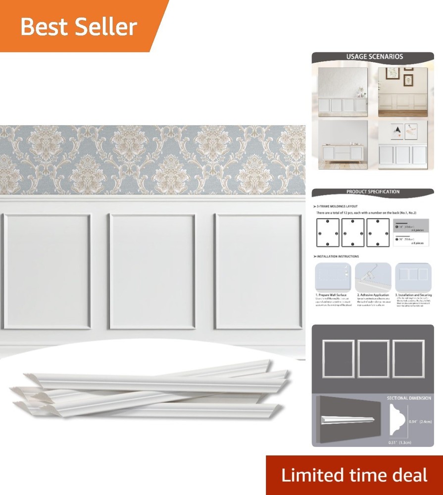 Versatile Pre-Cut Molding Kit – Transform Your Walls with Style, 16″ x 20″