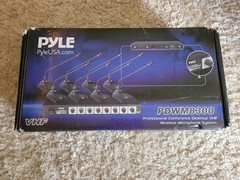 Pyle VHF 8 Channel Wireless Desktop Microphone Receiver System (missing 1 mic)