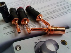 4x Audio Red Copper Plated Speaker Cable Banana Terminal Connector Plug