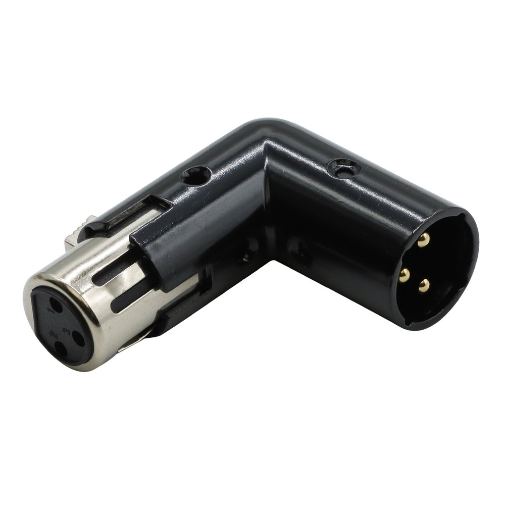 Adjustable 90 Right Angle XLR Audio Connector 3Pin Male to Female Adapter Cable