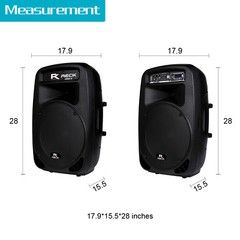 Proreck Dance 15 Portable 15“ 2000 Watt Powered PA Speaker System Combo Set