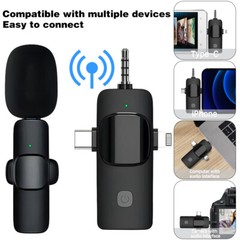 Lavalier Microphone Wireless Audio Video Recording Mini Mic For Android/iPhone