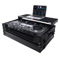 Prox Road Case Black w/Laptop Shelf – Wheels for Pioneer DDJ-REV7 DJ Controller