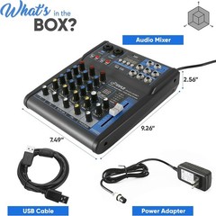 Pyle Professional Audio Mixer Sound Board Console System USB Interface 4 Channel