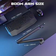 FIFINE Microphone Boom Arm Adjustable Stand for Podcast Streaming Gaming