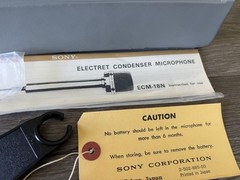 Sony ECM-18 Electret Condenser Microphone in Original Box with Paperwork