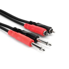 Hosa CPR-201 Stereo Interconnect Dual 1/4 in TS to Dual RCA Cable 1m, 3.3ft