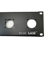 2U Space Black Heavy Rack Panel w/ 6 Large „G“ SpeakOn Cut Outs for NL8 or NL4