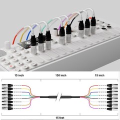 PRORECK 8 Channel 15ft Snake Cable XLR Male-XLR Female Audio Cable