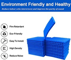 12~96PACK 12″X12″X1″ Acoustic Foam Panel Wedge Studio Soundproof Wall Tiles Blue