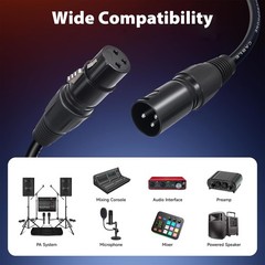 Cyberguys! XLR Cables 2 Pack, XLR Male to Female Microphone Cable with Lockin…