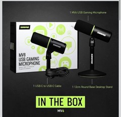 Shure MV6 Gaming Microphone, Dynamic USB PC Mic for Video Games & Streaming