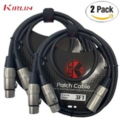 2-PACK Kirlin Y-301-03 3FT XLR Male to Dual XLR Female Y-Cable