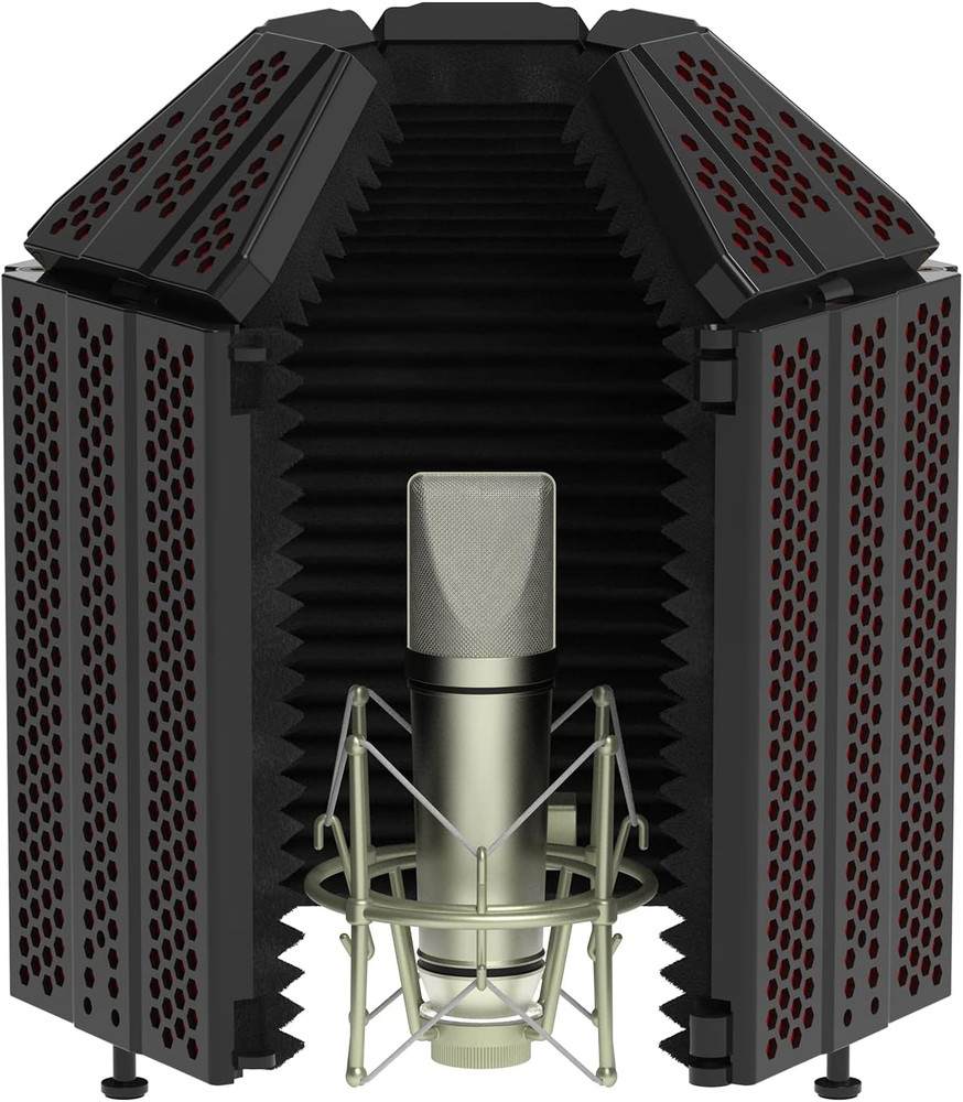 Recording Microphone Isolation Shield, High Density Absorbent Foam 5 Panels to F