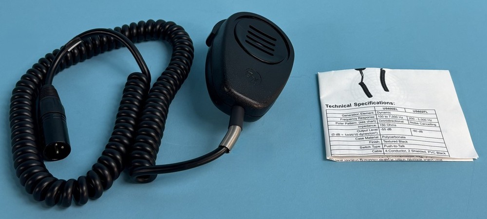 TELEX US600EL DYNAMIC PTT HAND MIC, NOISE CANCELLING |010-9008363