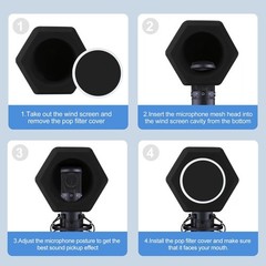 Acoustic Foam Pop Filter for Microphone – Wind Shield, Noise Reduction, Studio U