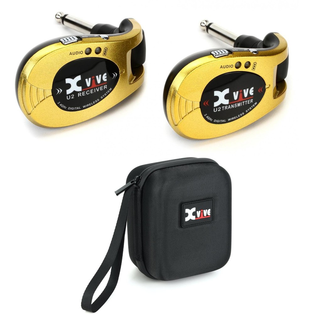 Xvive U2 Digital Wireless Guitar System and Case Bundle – Gold