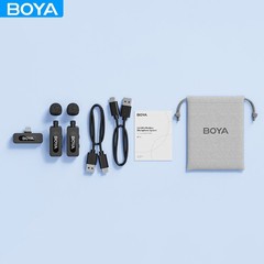 BOYA BY-V20 Mini Wireless Lavalier Microphone for iPhone 17/16/15 Android Laptop