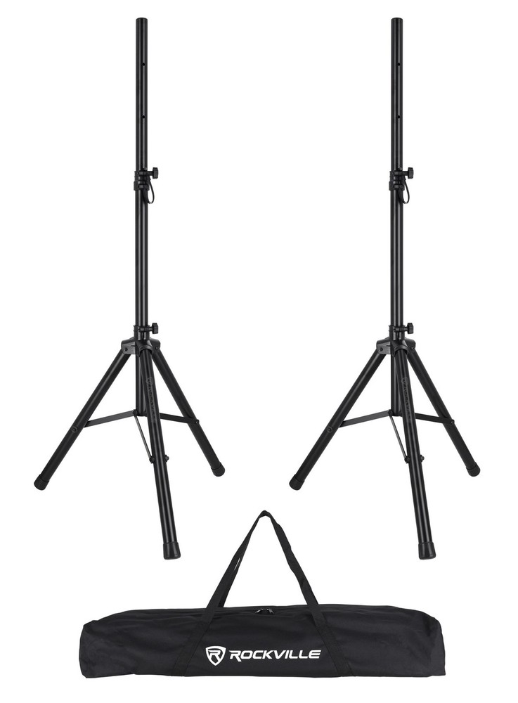 Pair Rockville SS6 Universal 35MM Tripod DJ PA Speaker Stands+Carry Bag Portable