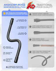 6-INCH Heavy-Duty Microphone Flexible Gooseneck Hose Arm – Mic Stand Mount Exten