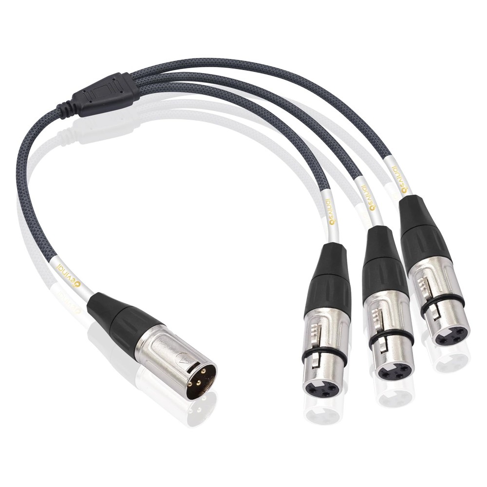 XLR 3 Way Splitter Cable, Devianl 1 Male to 3 Female XLR Split, Balanced Micr…